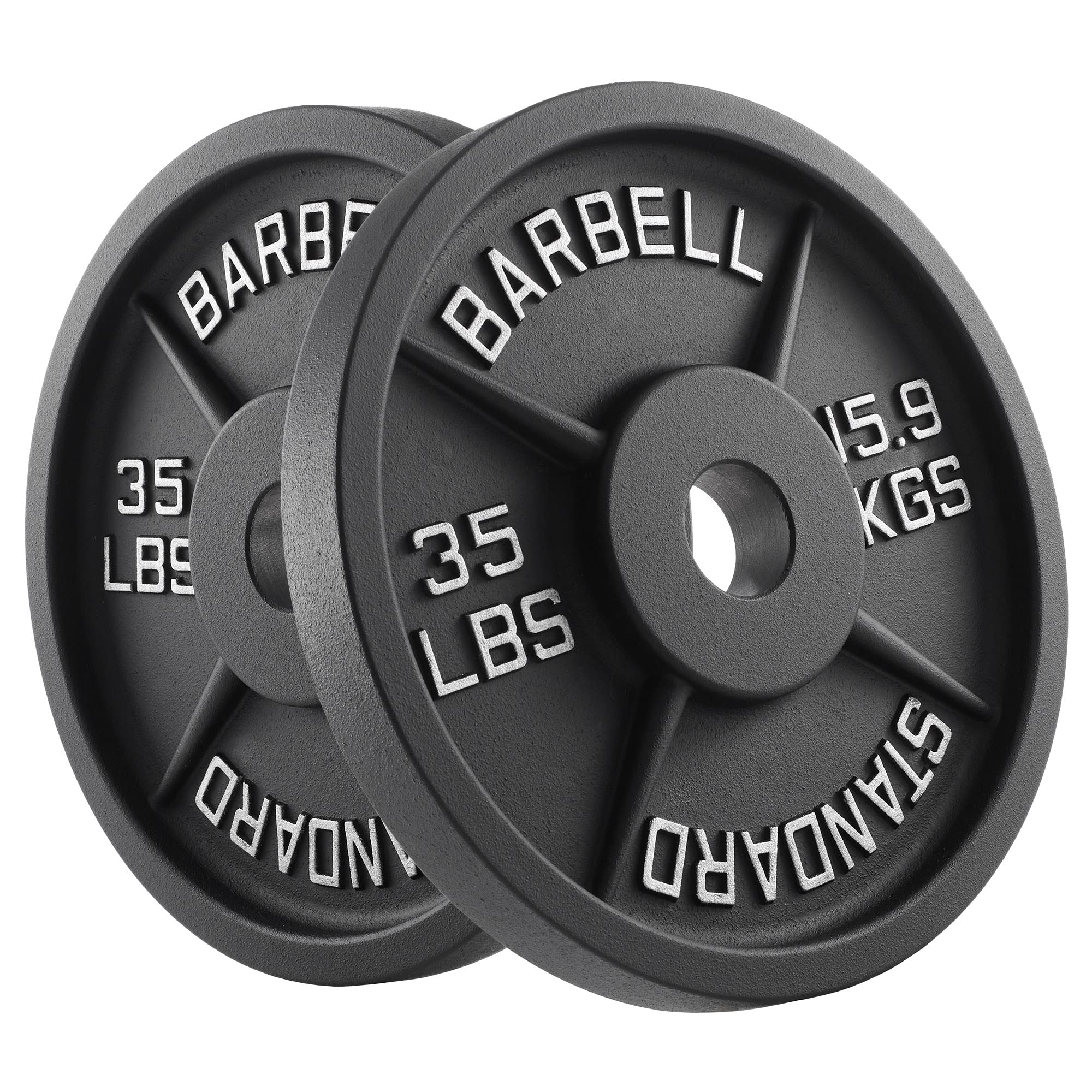 Olympic 2-Inch Cast Iron Weight Plates (Set of 2) - Perfect for Home Gym Strength Training & CrossFit Workouts