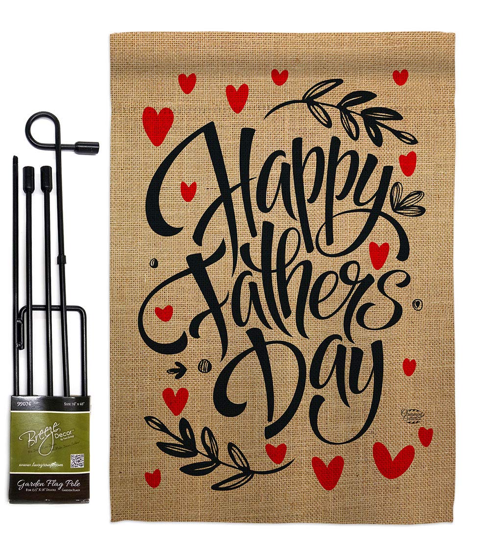 Father's Day Garden Flag Set - Double-Sided Yard Banner for Dad & Grandpa