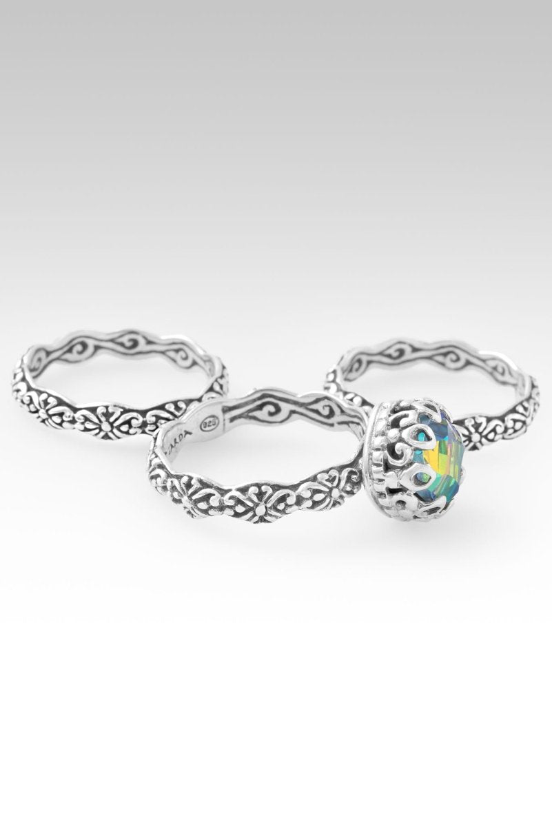 Heartfelt Devotion 3-Piece Ring Set in Genuine Picasso Mystic Quartz - Perfect for Anniversaries, Valentine's Day & Romantic Gifts