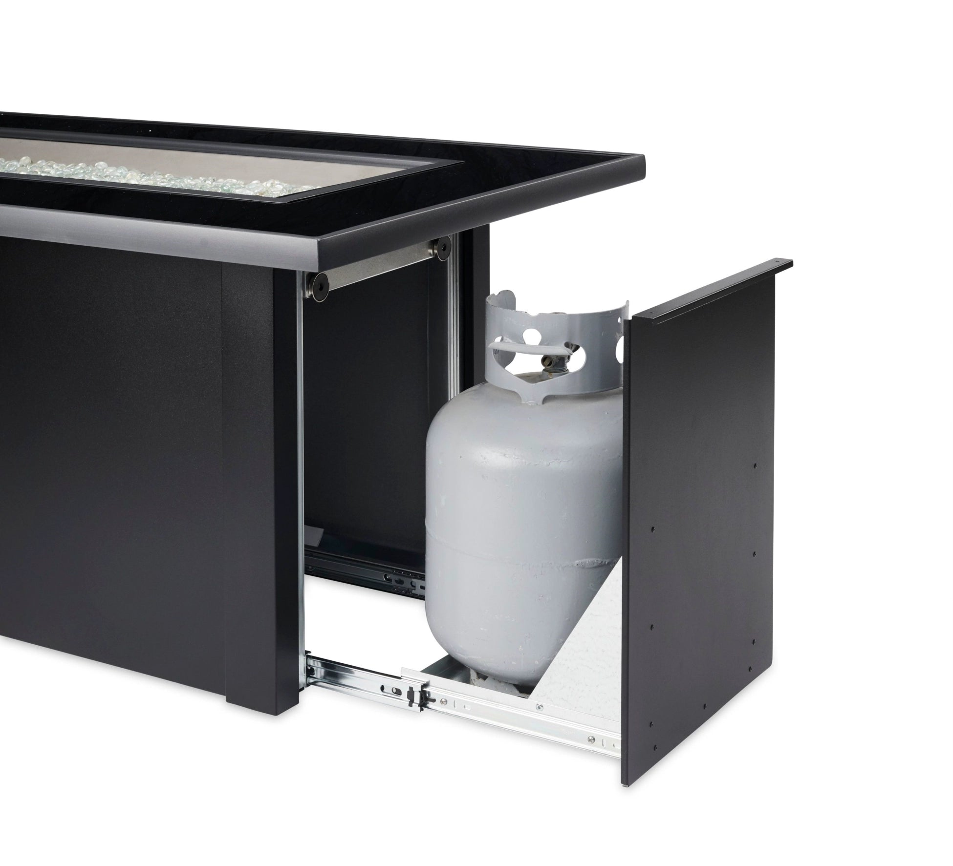 Monte Carlo Linear Gas Fire Pit Table - Outdoor Patio Heater with Modern Design for Backyard, Deck, and Garden Gatherings