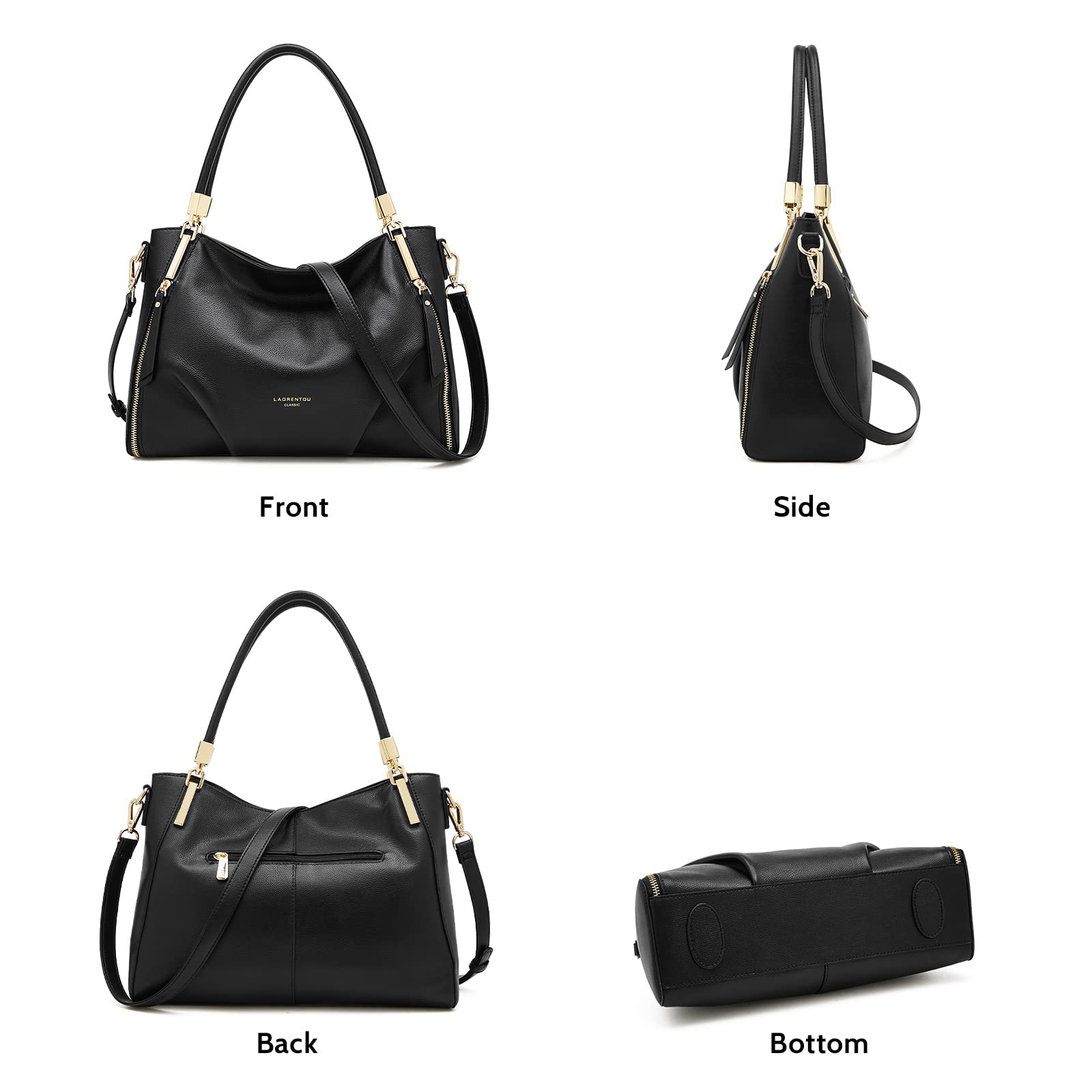 Genuine Leather Tote Bag for Women - Large Top Handle Shoulder Purse & Satchel Handbag - Perfect for Work, Travel, and Everyday Use