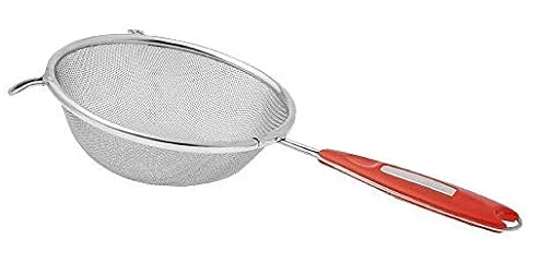 Premium Stainless Steel Large Soup & Juice Strainer 35cm - Heavy Duty Kitchen Sieve for Filtering, Canning, and Straining - Ideal for Soups, Juices, Tea, and Food Prep