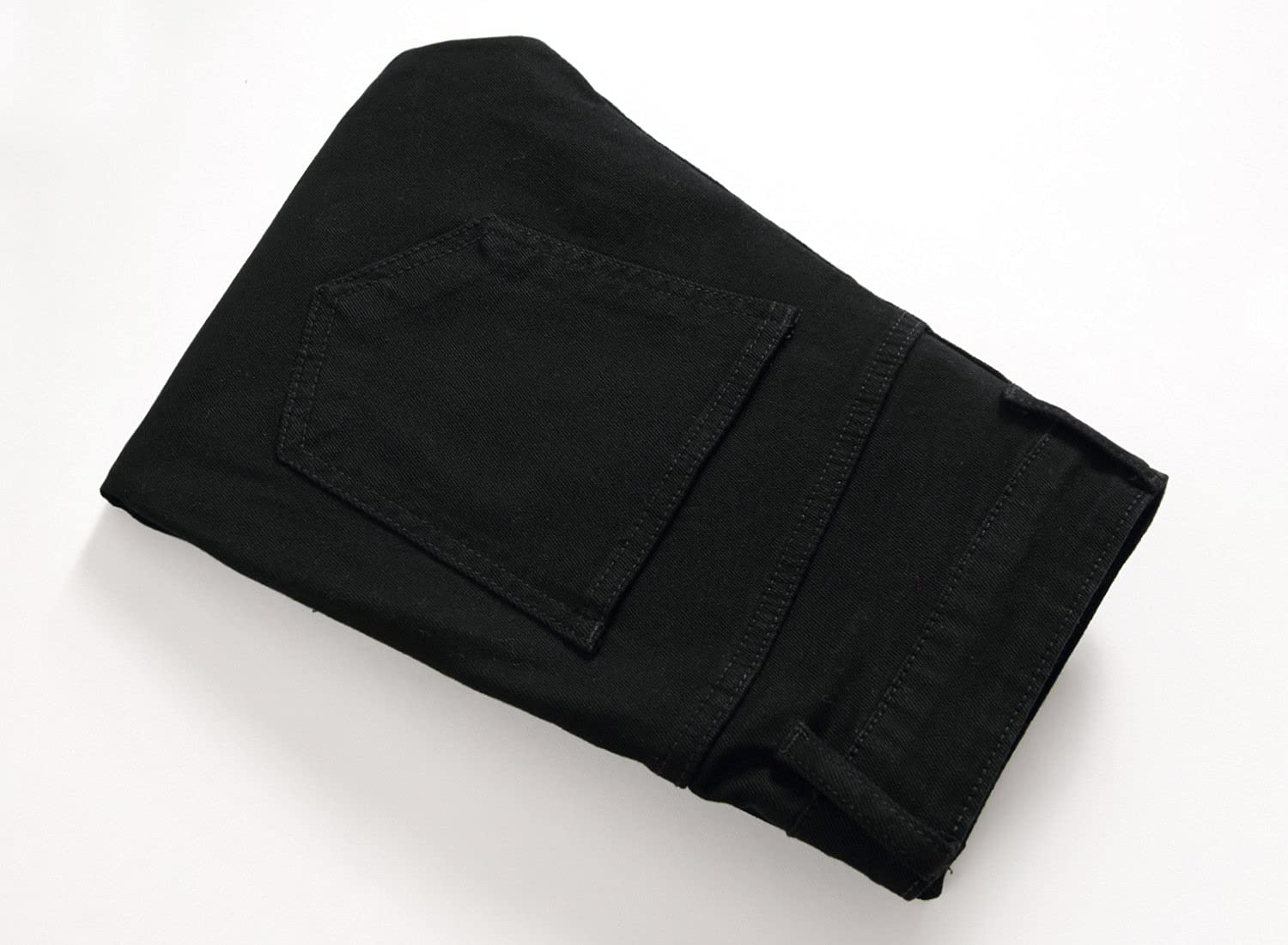 Men's Ripped Skinny Jeans - Distressed Slim Fit Stretch Denim Pants with Zipper Details | Biker Style Jeggings for Casual Wear (Black, Size 34) | Perfect for Streetwear, Night Out & Everyday Fashion