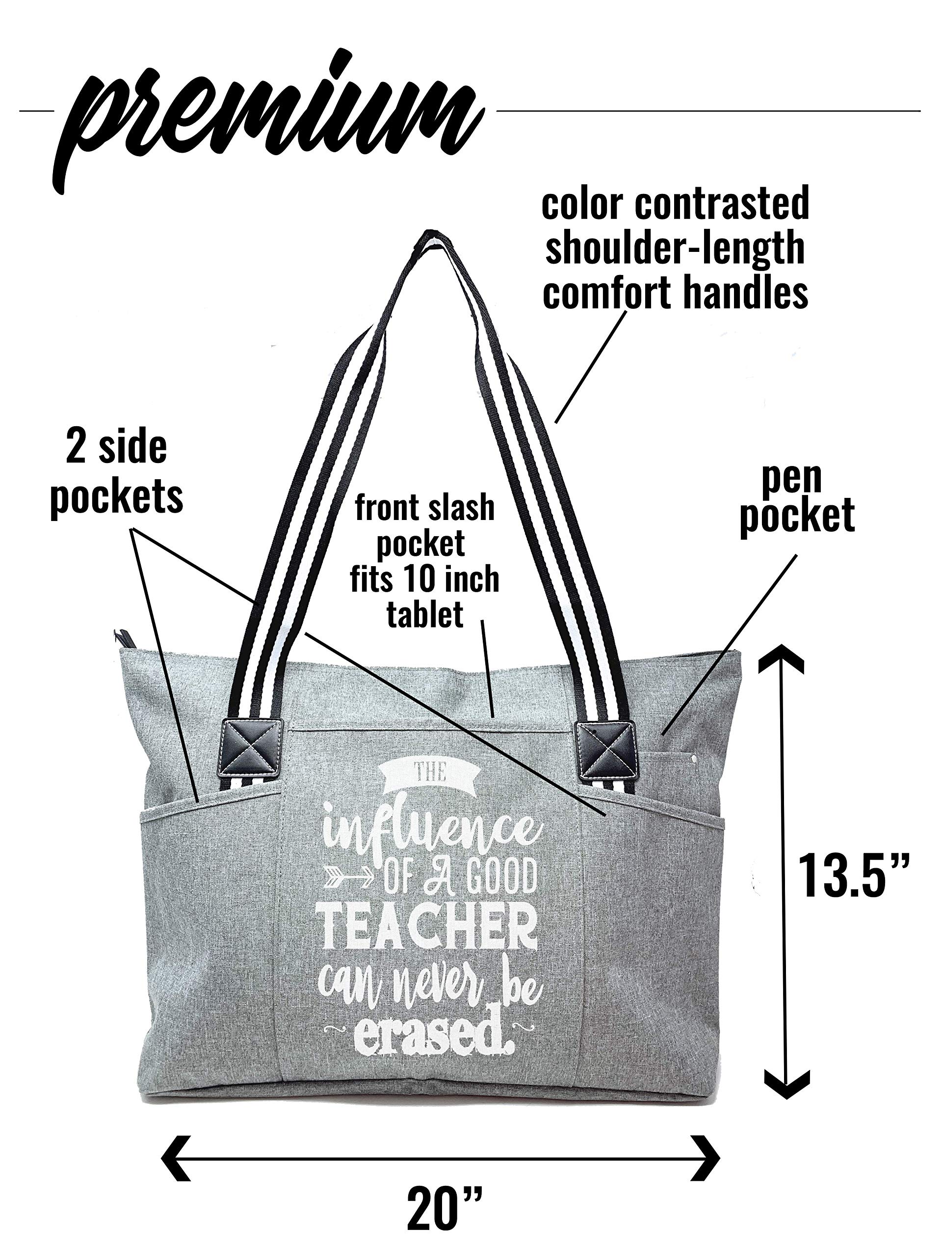 Brooke & Jess Designs Teacher Tote Bag for Women - Durable Work Handbag with Multiple Pockets, Perfect Teacher Appreciation Gift for Educators, Back to School, Classroom Organization & Daily Commute
