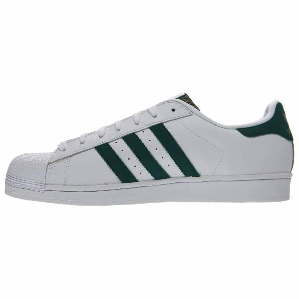 adidas Men's Superstar Sneakers - White/Green-Gold Leather Casual Shoes for Walking, Running & Streetwear Fashion