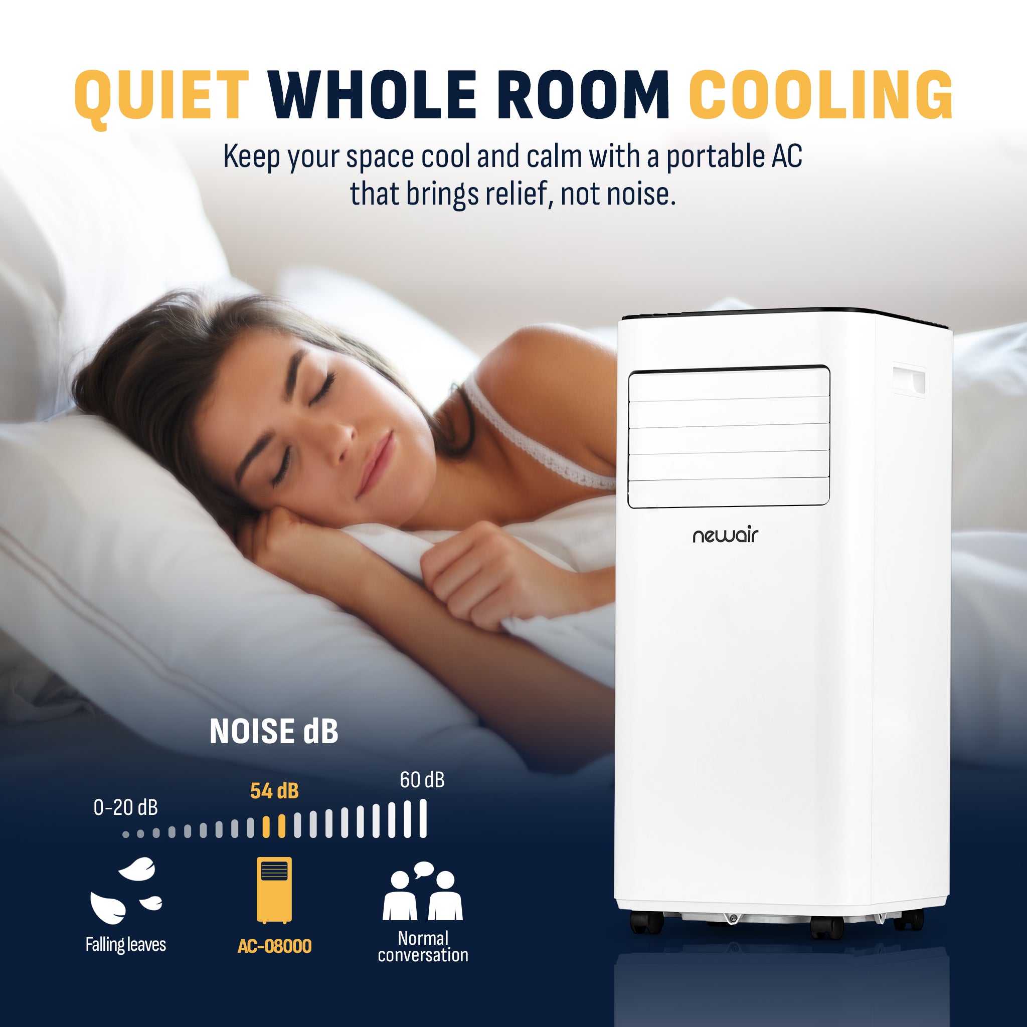 Newair® 8,000 BTU Portable Compact Air Conditioner - Cooling for Small Rooms, Bedrooms & Offices | Energy Efficient & Easy Installation