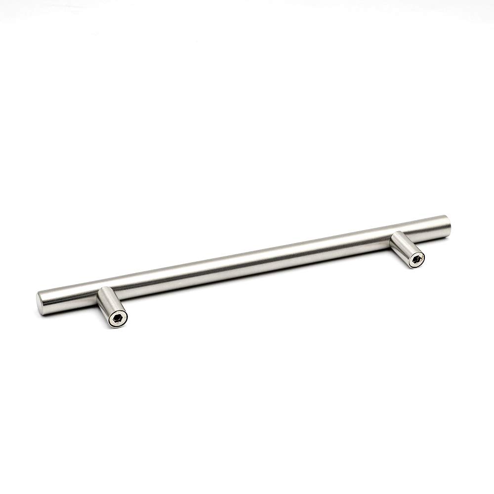 50 Pack Brushed Nickel Cabinet Pulls - HD201SN Modern T-Bar Handles for Kitchen Cabinets, Dressers & Furniture (7-1/2