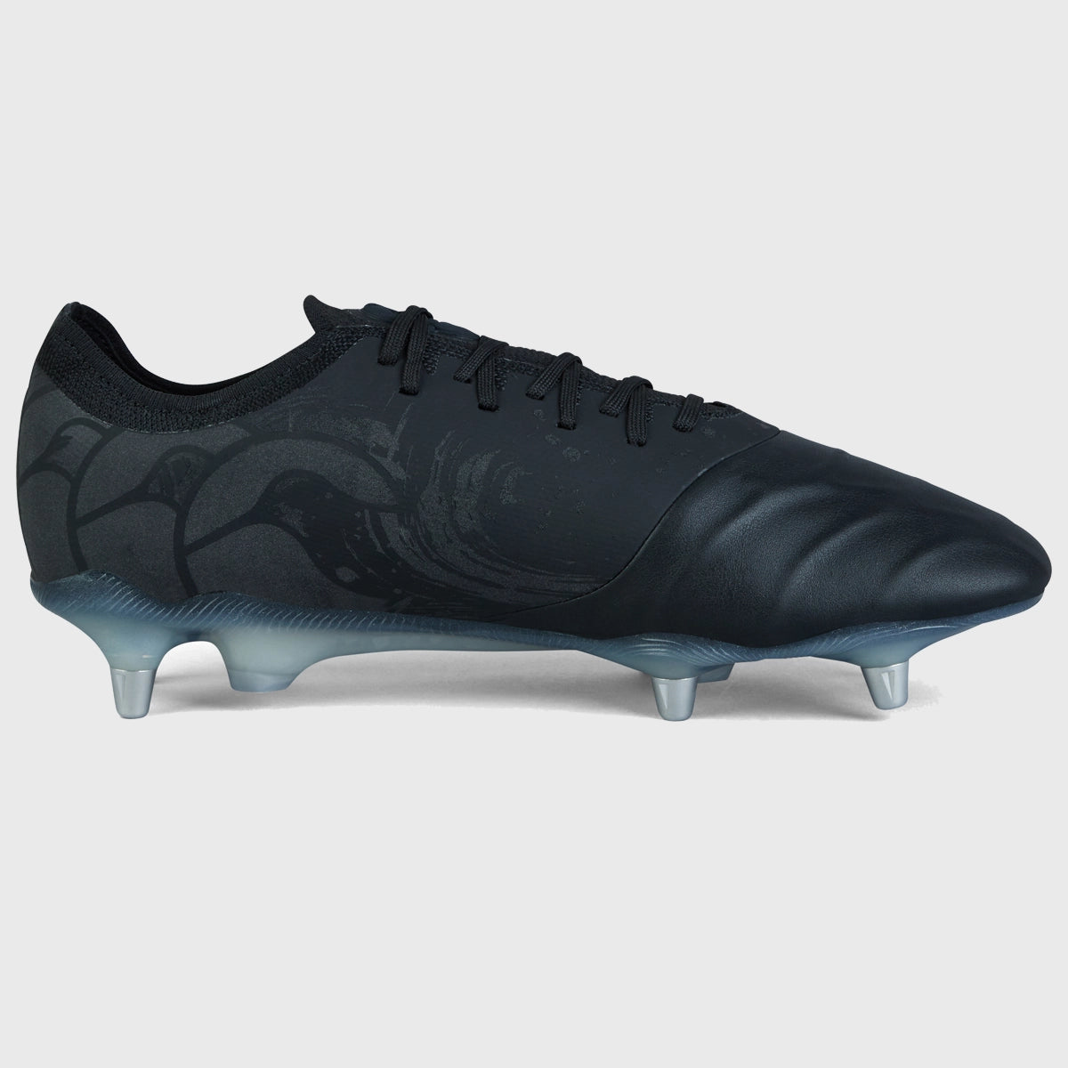 Canterbury Phoenix Genesis Elite SG Rugby Boots for Men - Black/Silver - High-Performance Cleats for Rugby Matches & Training on Soft Ground