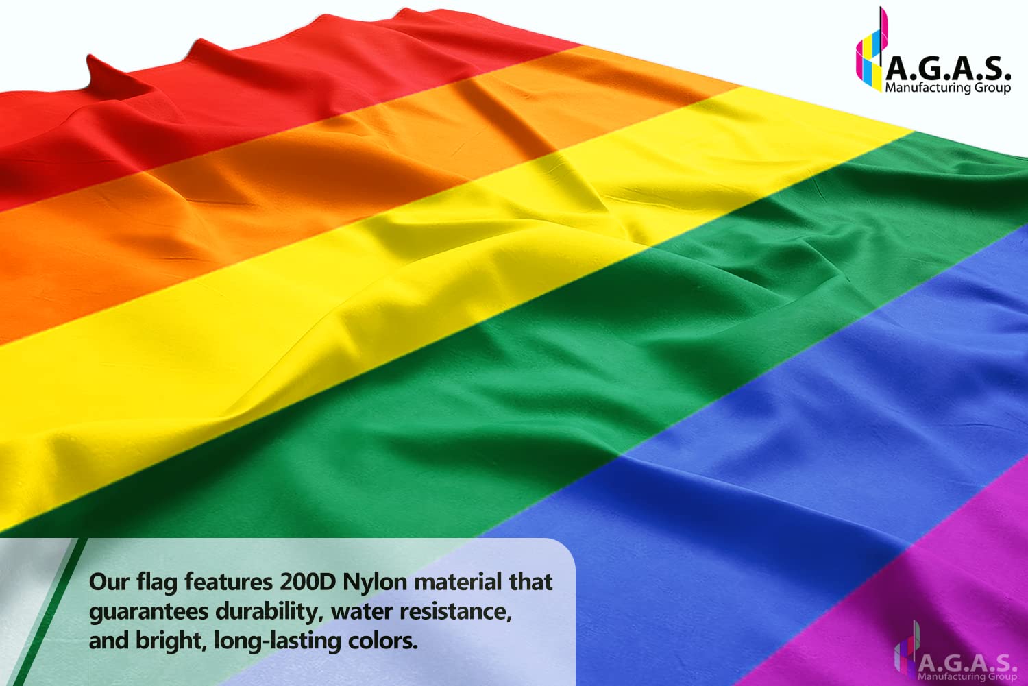 AGAS 6' x 10' Ft Intersex Pride Flag - Vibrant Nylon LGBTQ+ Flag with 6 Stripes, Fade-Resistant & Durable Canvas Header, 2 Metal Grommets - Perfect for Pride Parades, Home Decoration & LGBTQ Events