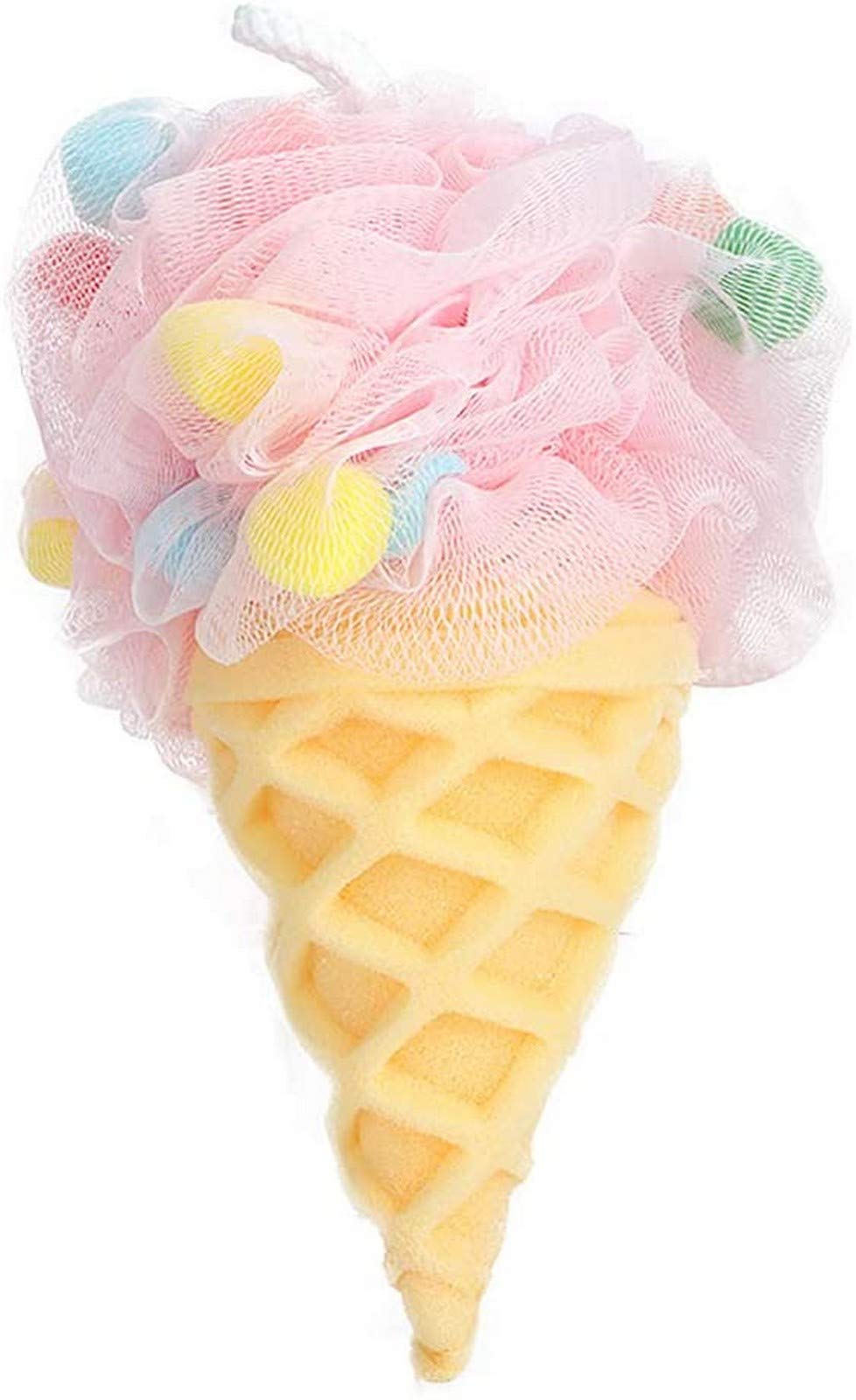 LCJD 1-Pack Ice Cream Shaped Bath Loofah Sponge - Exfoliating Back Scrubber for Deep Body Cleansing | Shower & Bath Essential for Soft Skin