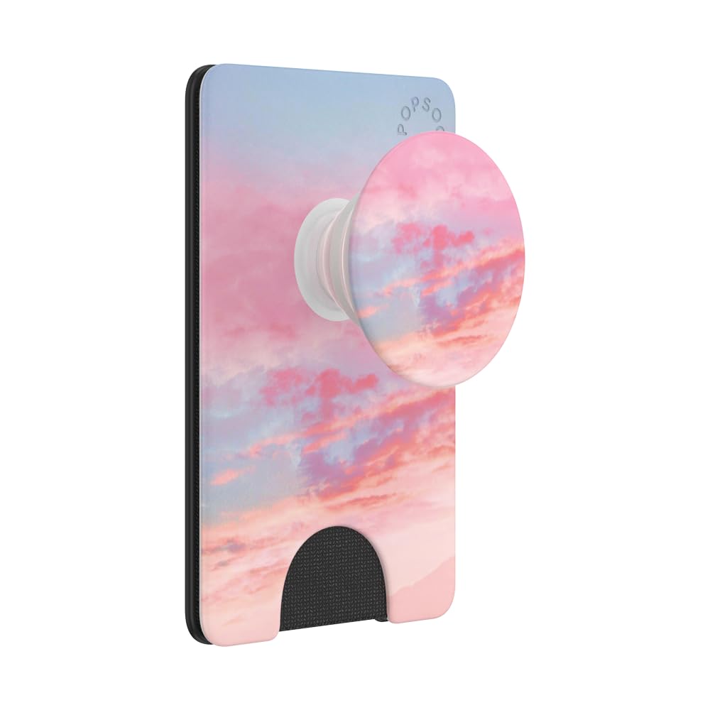 PopSockets Expanding Phone Grip & Wallet with Card Holder - Pink Clouds Design for Secure Phone Handling & Easy Card Access (Perfect for Travel, Shopping & Everyday Use)