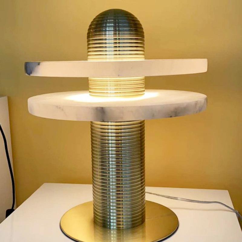 Alabaster Comet Table Lamp - Modern Bedside & Living Room Lighting for Home Decor | Nightstand, Office Desk, Dorm Room