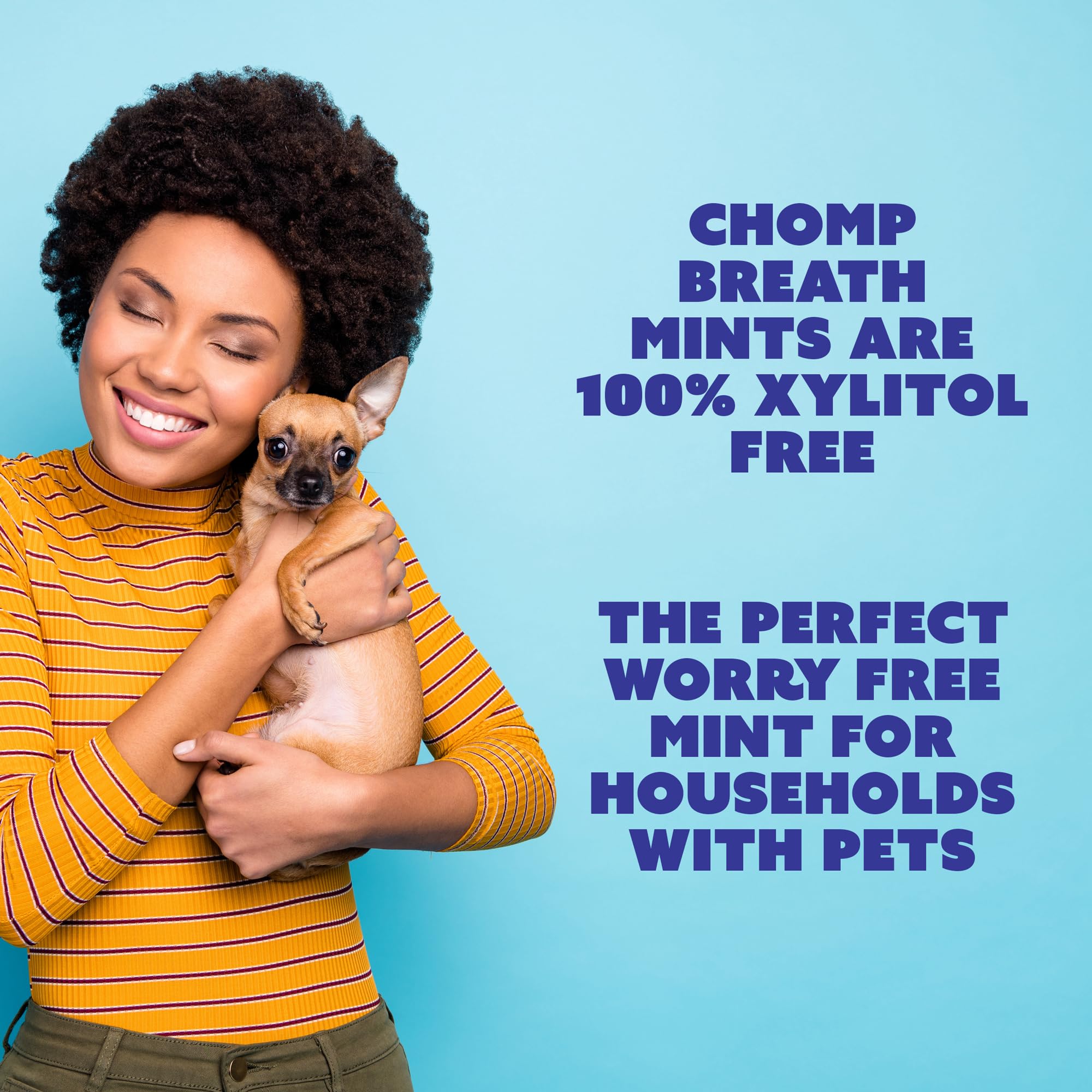 Chomp Zero-X Xylitol-Free Peppermint Breath Mints - 150 Count Sugar-Free Mints for Fresh Breath - Perfect for Travel, Office & After Meals