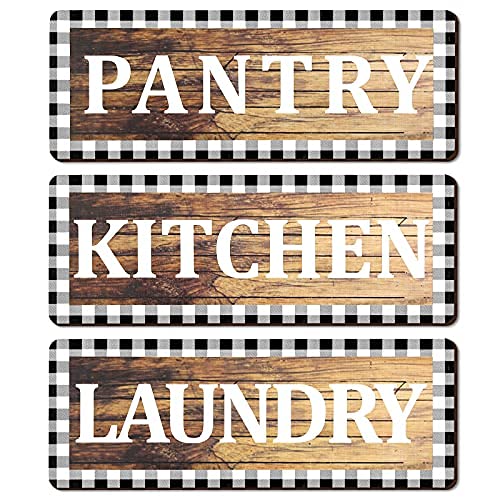 Jetec Buffalo Plaid Wall Signs - Rustic Farmhouse Decor for Kitchen, Pantry & Living Room