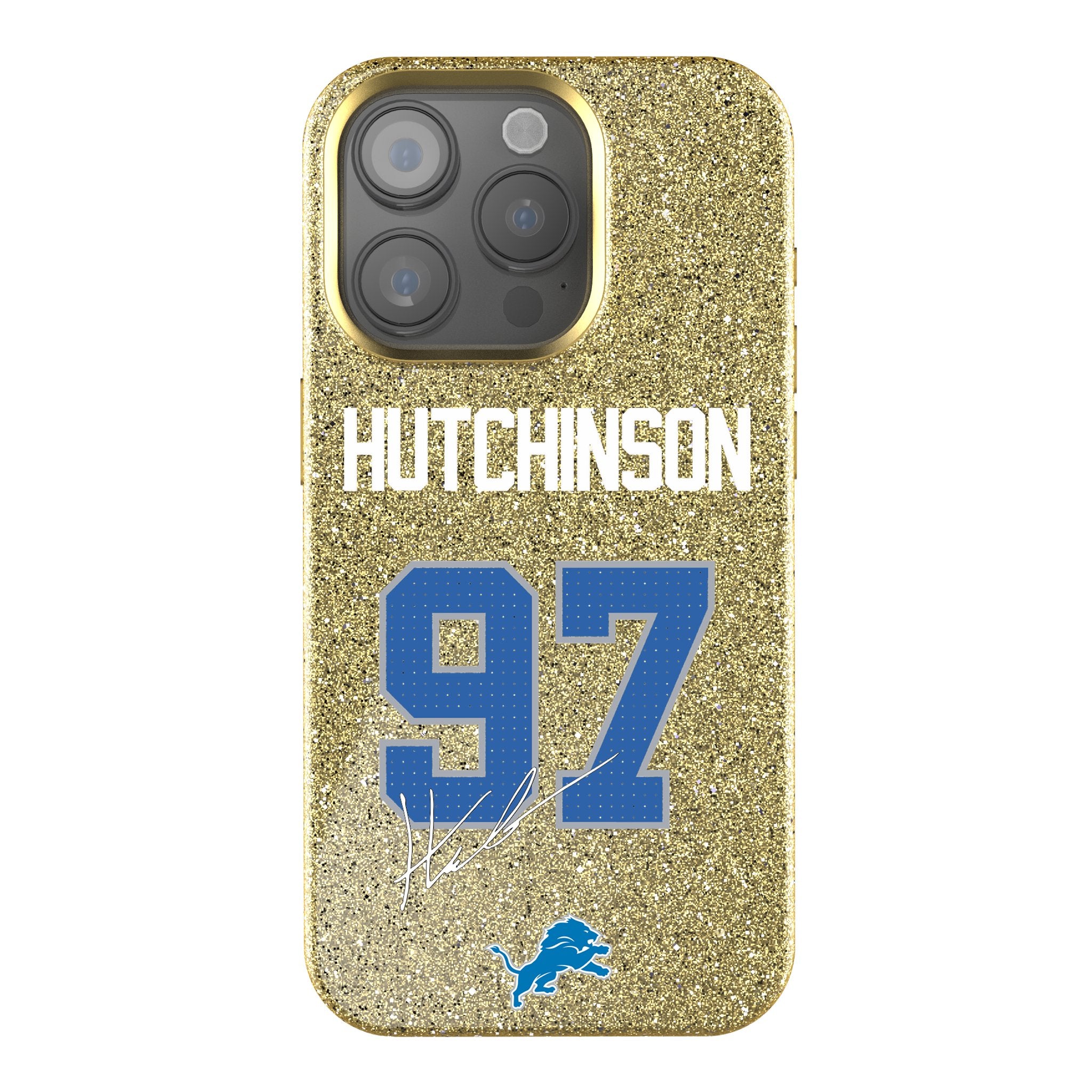 Aidan Hutchinson Detroit Lions 97 Rhinestone Bling Phone Case - Protective Cover for iPhone & Samsung - Perfect for Football Games & Fan Showcases