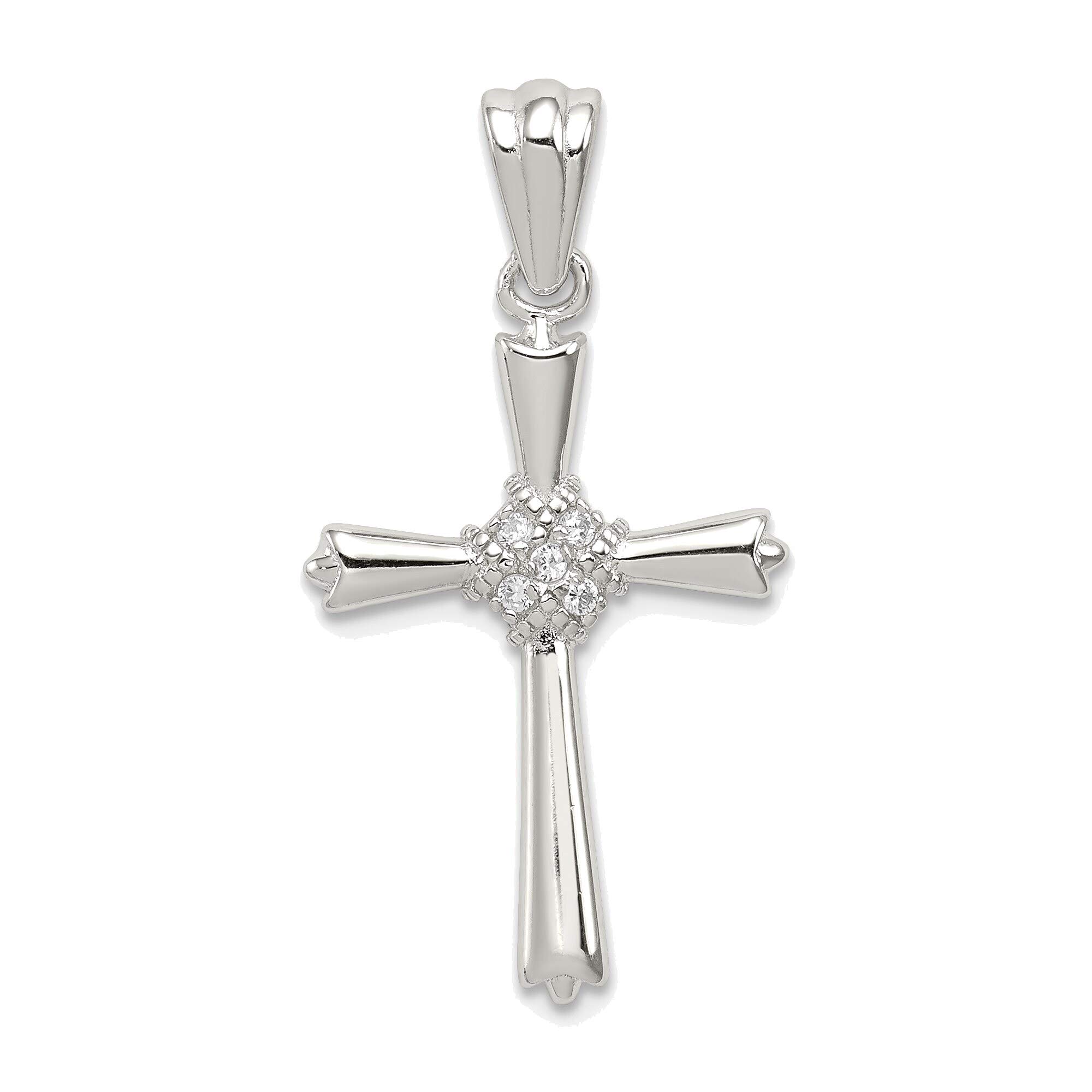 Sterling Silver CZ Celtic Cross Pendant for Women - Elegant Jewelry Gift