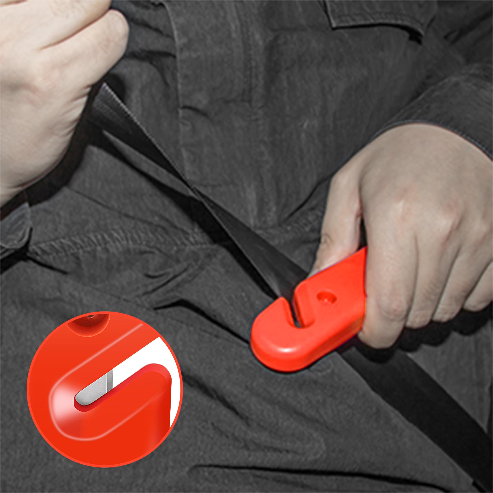 2 Packs Car Safety Hammer with Seatbelt Cutter, Multifunctional Car Escape Tool for Emergency, Automotive Window Breaker for Family Safety, Orange - Essential for Roadside Emergencies and Vehicle Accidents