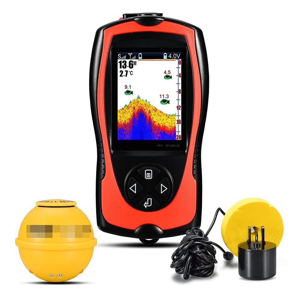 **Portable Fish Finder Depth Finder with Sonar Technology - High Accuracy Underwater Fish Detector & Echo Sounder for Sea Fishing, Kayak, and Ice Fishing**