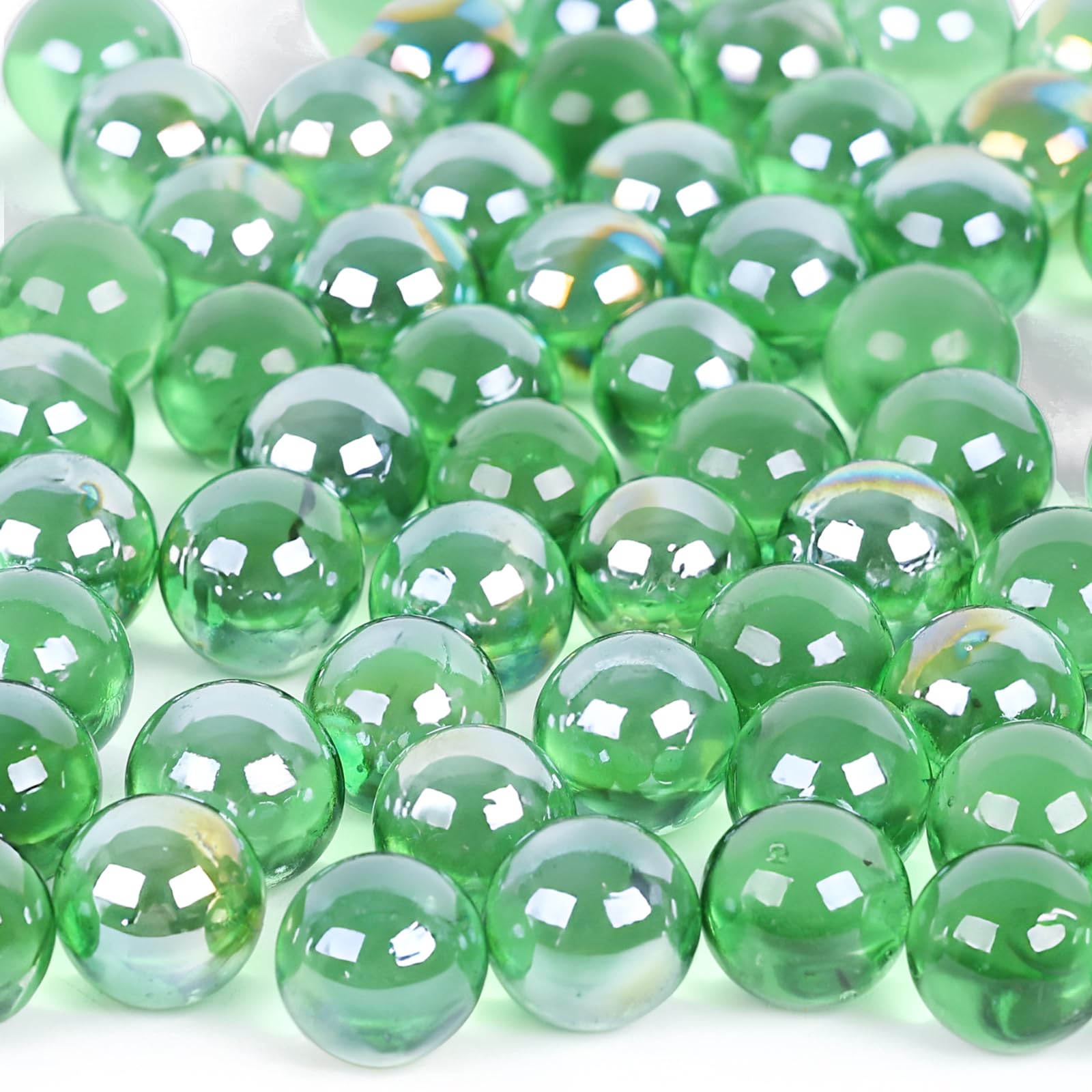 DomeStar 1LB Bulk Glass Marbles - 0.63 Inch Green Vase Fillers for Home Decor, Floral Arrangements, DIY Crafts & Wedding Centerpieces