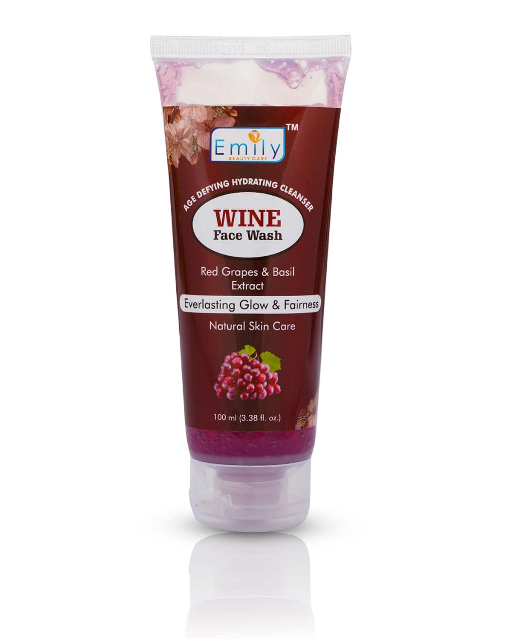 Emily Wine Facial Cleanser - Anti-Aging Face Wash for Women & Men | Hydrates Skin, Boosts Elasticity, Reduces Wrinkles | 100ml | Perfect for Daily Skincare Routine & Travel