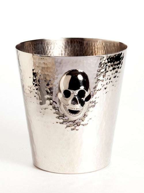 Stylish Skull-Shaped Metal Ice Bucket for Cocktails & Drinks - Perfect for Halloween Parties, Home Bars & Gifts