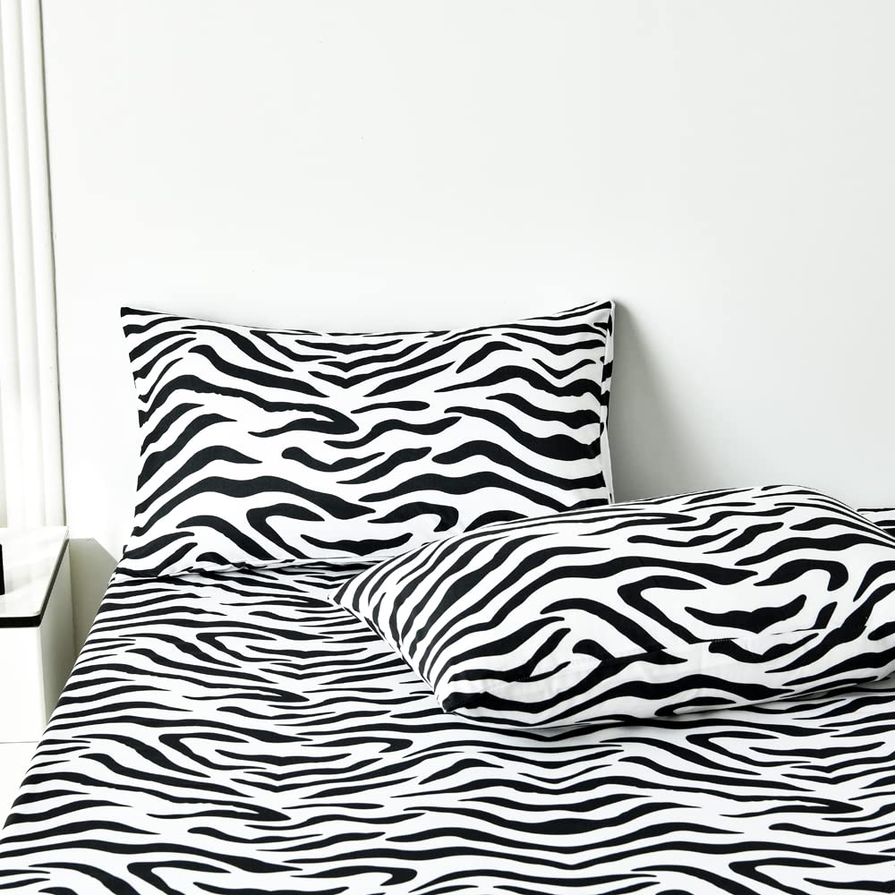 Luxury Black & White Leopard Print Queen Bed Sheet Set - Deep Pocket Fitted Sheet with Cheetah Animal Print for Girls, Women & Kids Bedroom Decor - Perfect for Wild Animal Themed Rooms & Teen Girls' Bedroom Makeovers