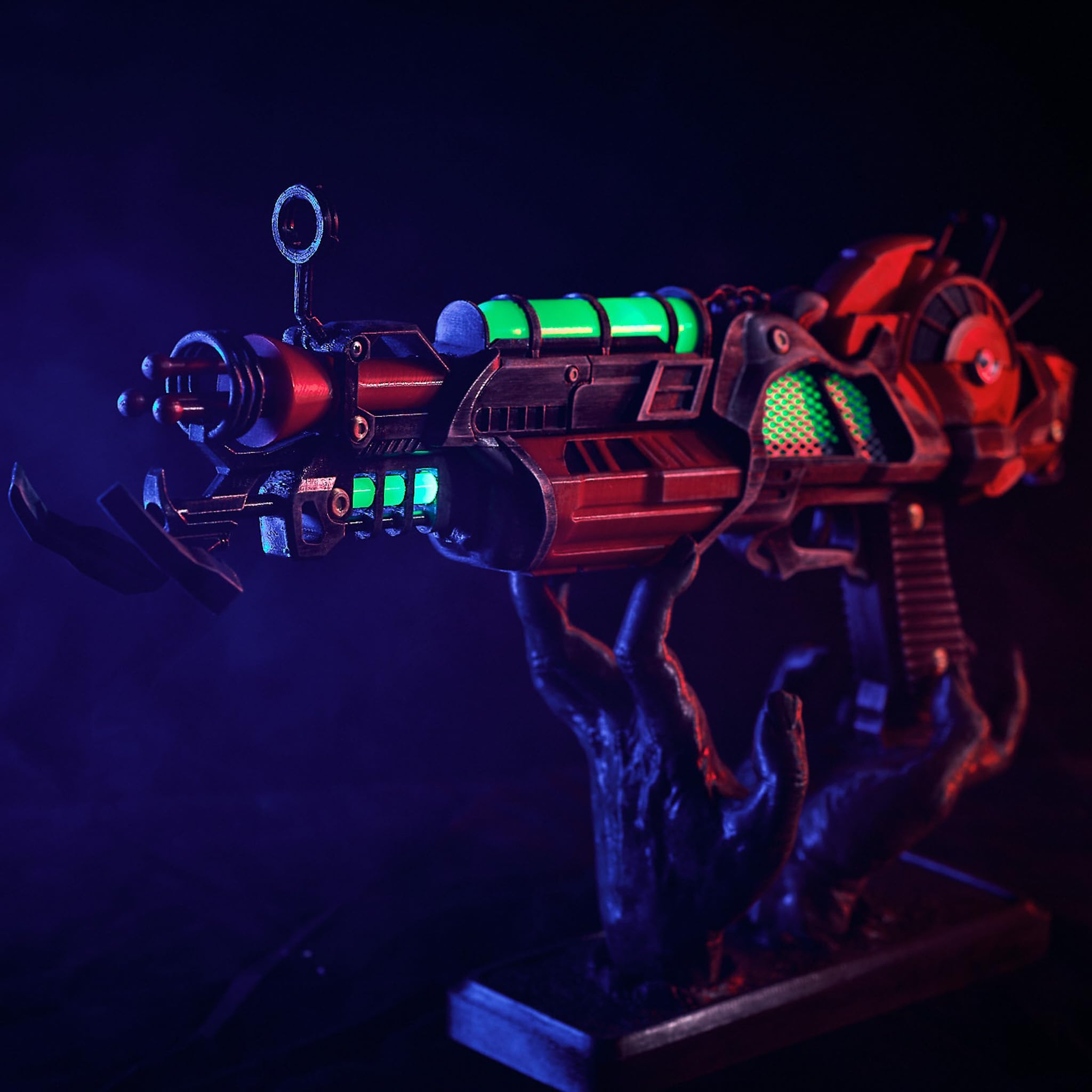 Ray Gun Mark 2 LED Replica - Call of Duty Zombies Prop for Cosplay & Collectors (Ray Gun M2 + Zombie Stand Included) - Perfect for Gaming Events, Halloween Costumes & Display Collections