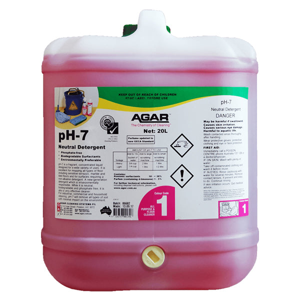 pH7 Neutral Agar Hard Floor Cleaner - Eco-Friendly & Non-Toxic Detergent for Wood, Tile & Laminate Floors - Perfect for Home, Office & Commercial Use