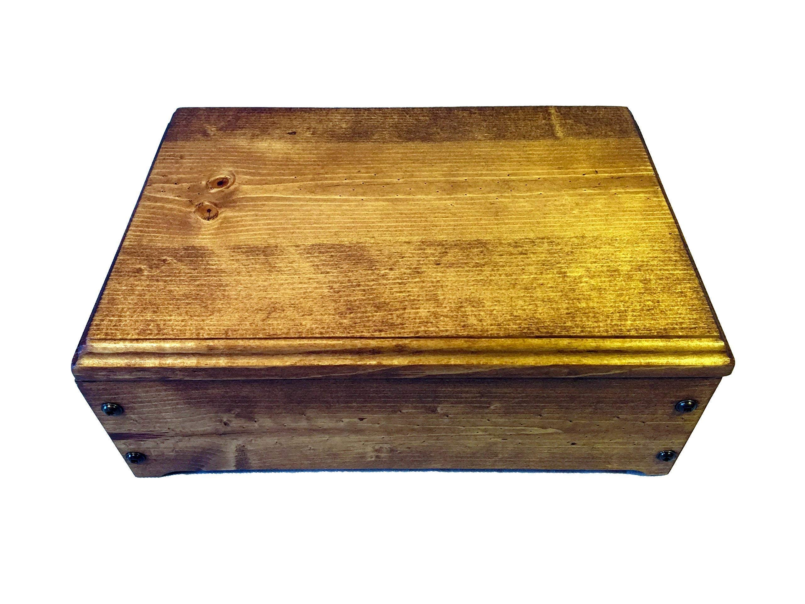 Handmade Rustic Wood Keepsake Box - Personalized Memory Photo Storage & Everyday Carry Valet Organizer | Wedding Gift, Jewelry Box, Home Decor for Bedroom & Office
