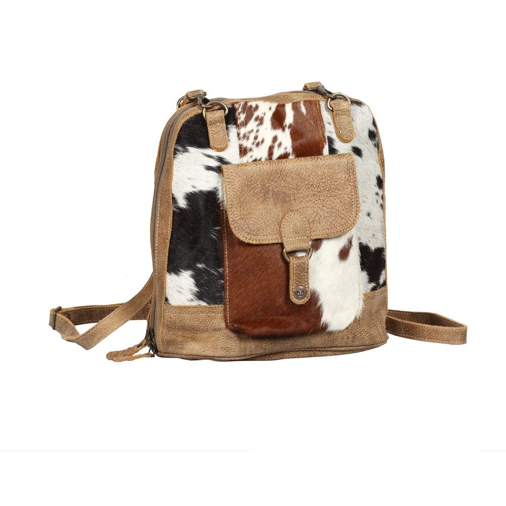 Myra S1371 Genuine Leather Pocket Backpack - Stylish Brown Laptop Bag for Men & Women | Perfect for Work, Travel & College Campus Use