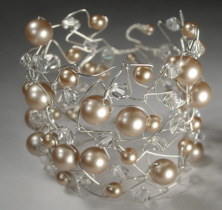 Kezani Candice B Cuff Bracelet for Women - Elegant Gold & Silver Bangle - Perfect for Parties, Weddings & Everyday Wear