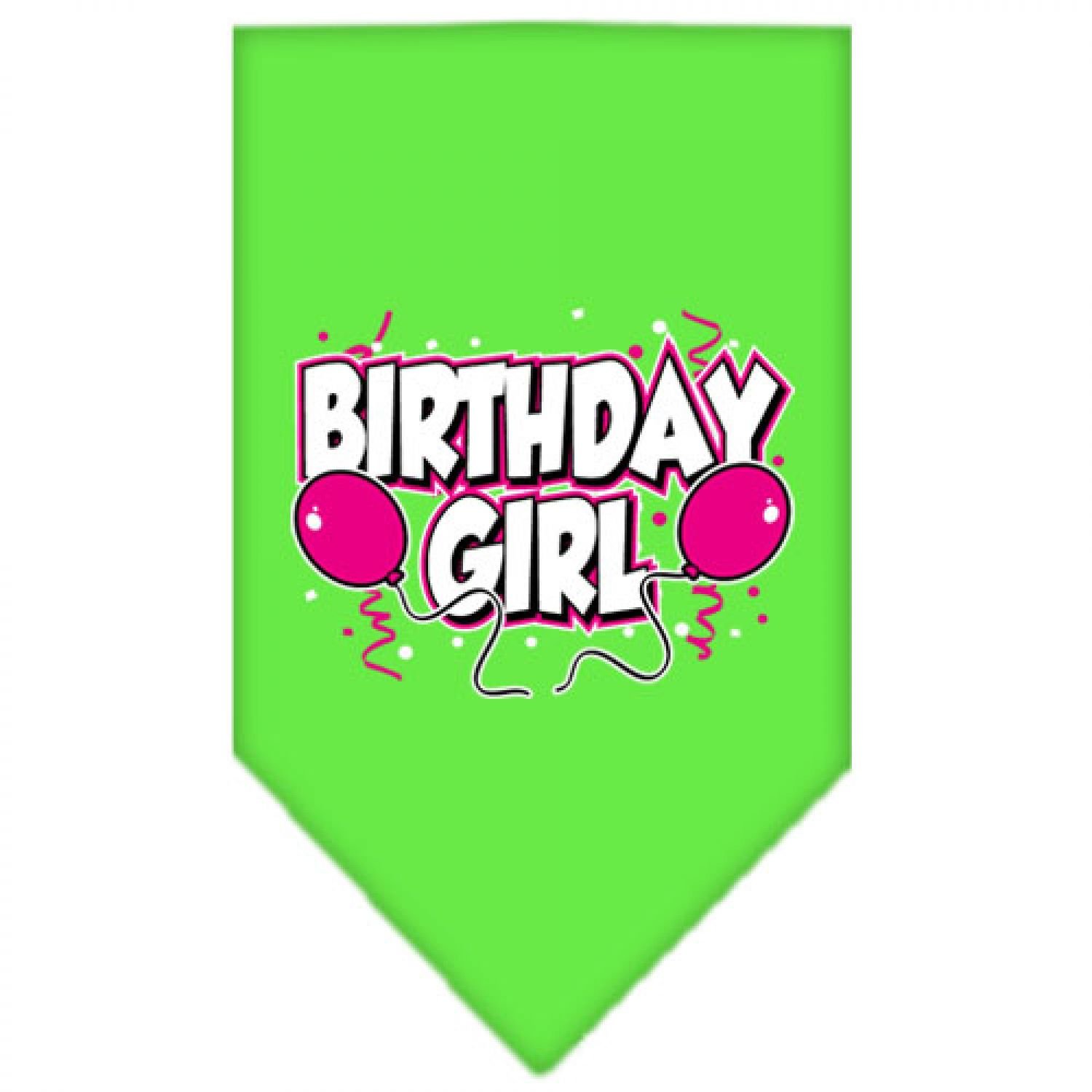 Custom Screen Printed Pet Bandana for Dogs - 'Birthday Girl' or 'Birthday Boy' in Lime Green (Large Size) | Perfect for Birthday Parties, Pet Celebrations & Photo Shoots