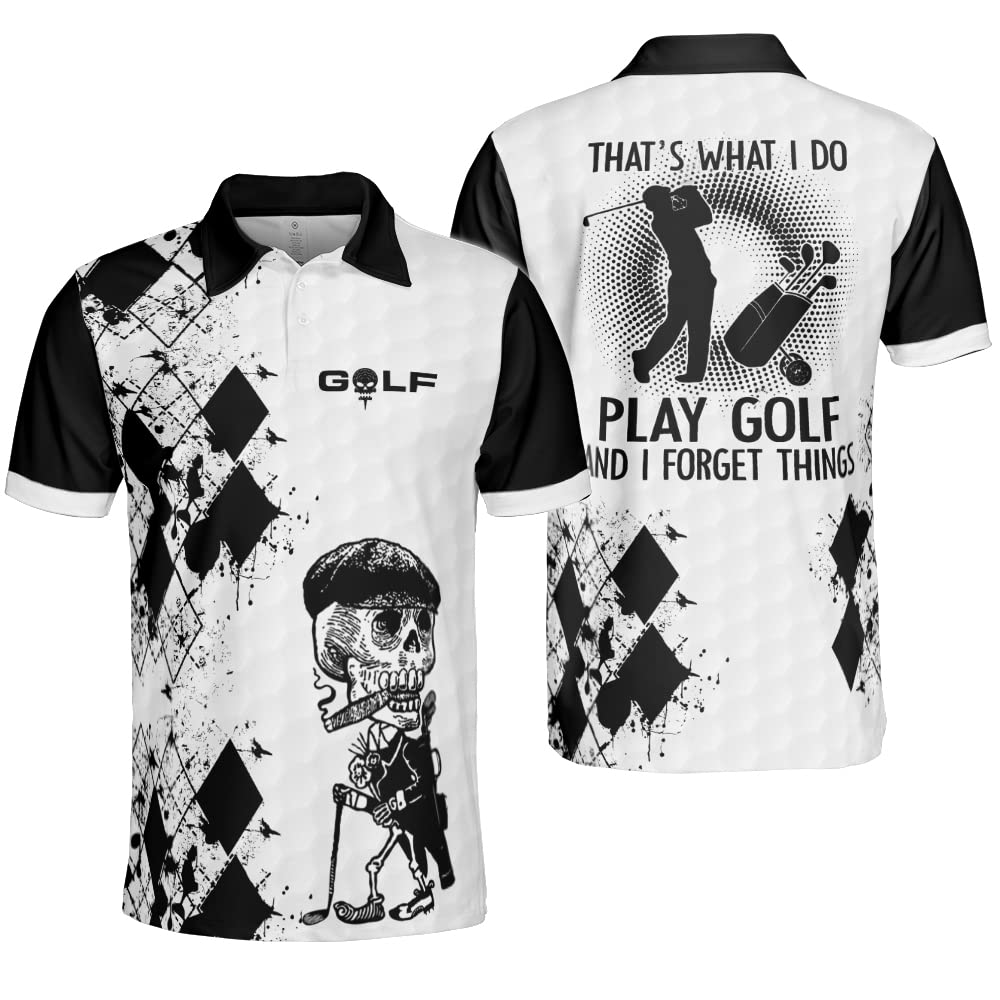 President Cup Golf Polo Shirts for Men - Moisture Wicking Dri-Fit Short Sleeve Performance Shirts - Funny & Stylish Golf Apparel for Casual Wear & Tournaments