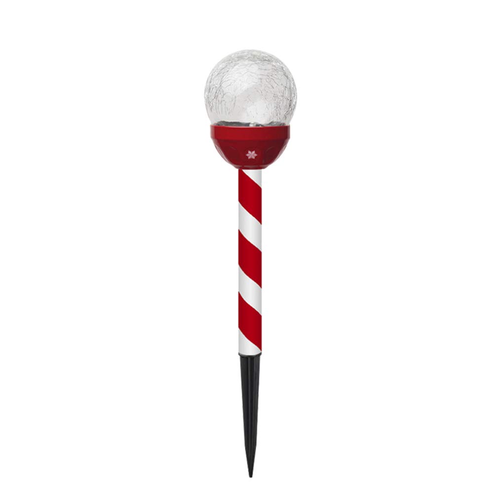 SOLUSTRE Christmas Candy Cane Pathway Lights - Waterproof LED Garden Stakes for Yard, Patio, Walkway Decor - Holiday Outdoor Decoration for Xmas Lawn & Driveway