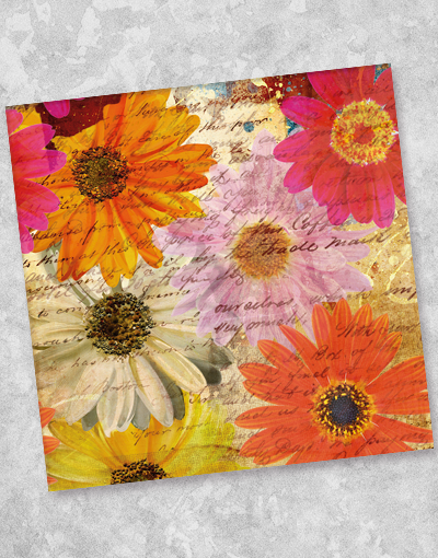 Premium Gerberas Floral Beverage Napkins (40 Count) - Elegant Party Decor, Wedding Reception, Bridal Shower, and Tea Party Essentials