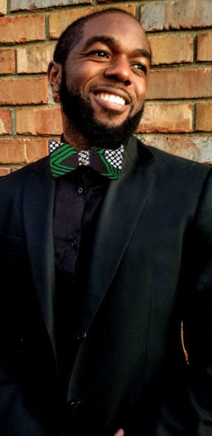 Stylish African Print Bow Tie DP3553BT - Perfect for Weddings, Parties & Formal Events - Eco-Friendly Fabric & Vibrant Green Design