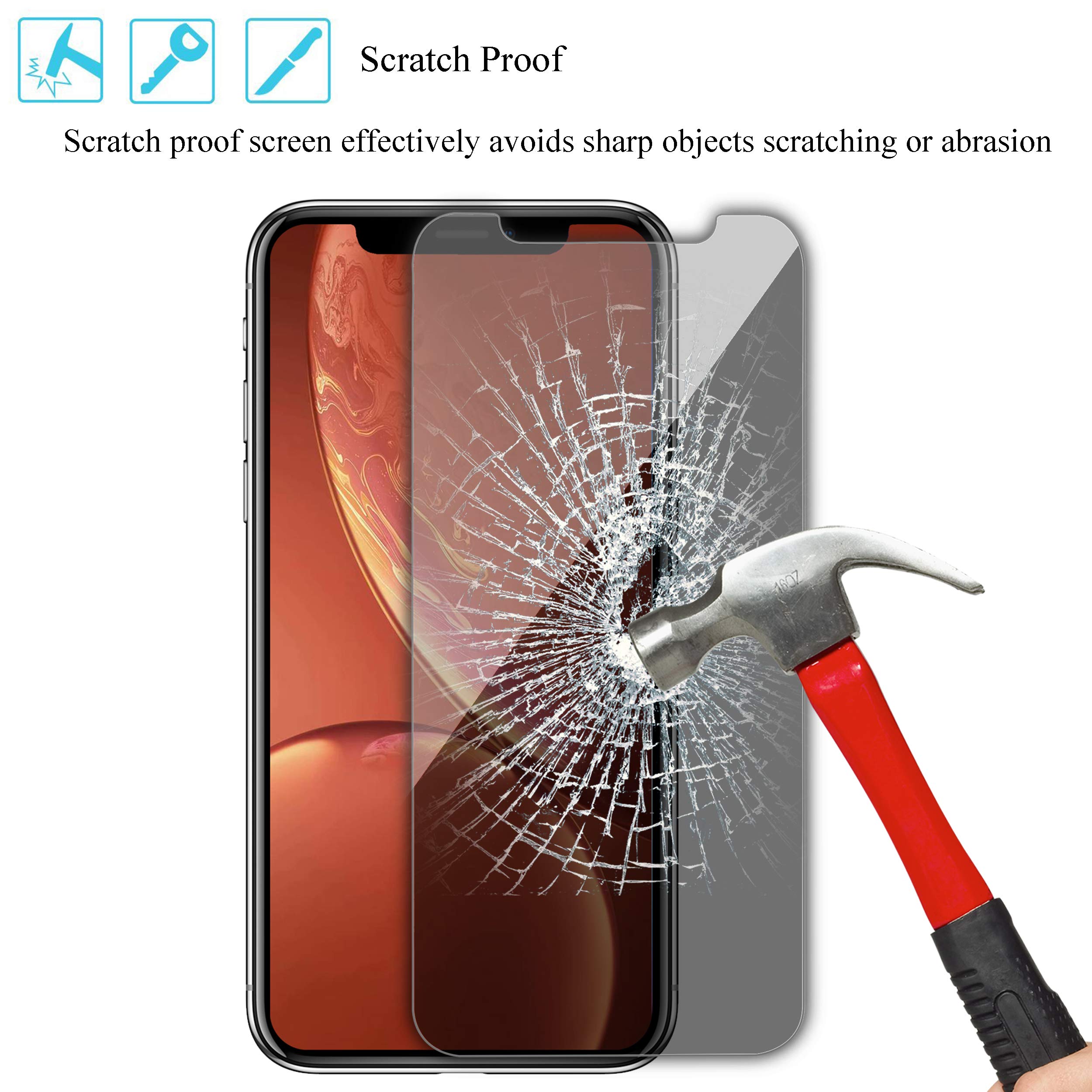 Ailun Privacy Screen Protector for iPhone 11 & iPhone XR [6.1 Inch] 2 Pack - Japanese Tempered Glass Anti-Spy Protection, Case Friendly - Perfect for Office, Banking & Personal Privacy