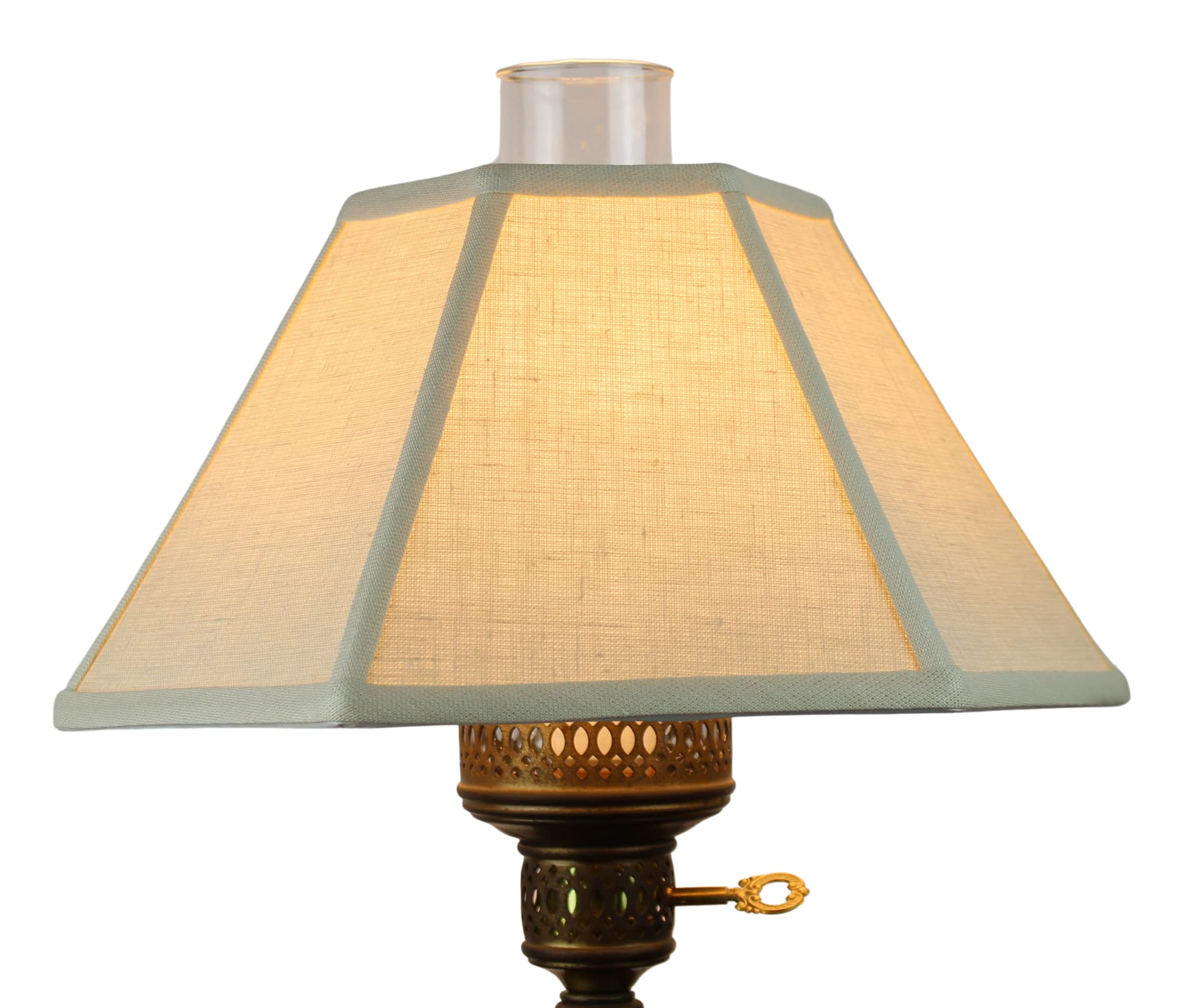 12 Inch Beige Linen Chimney Fitter Lamp Shade for Oil Lamps - 7x12x12 Size - Perfect for Vintage Home Decor, Farmhouse Lighting & Cozy Ambiance