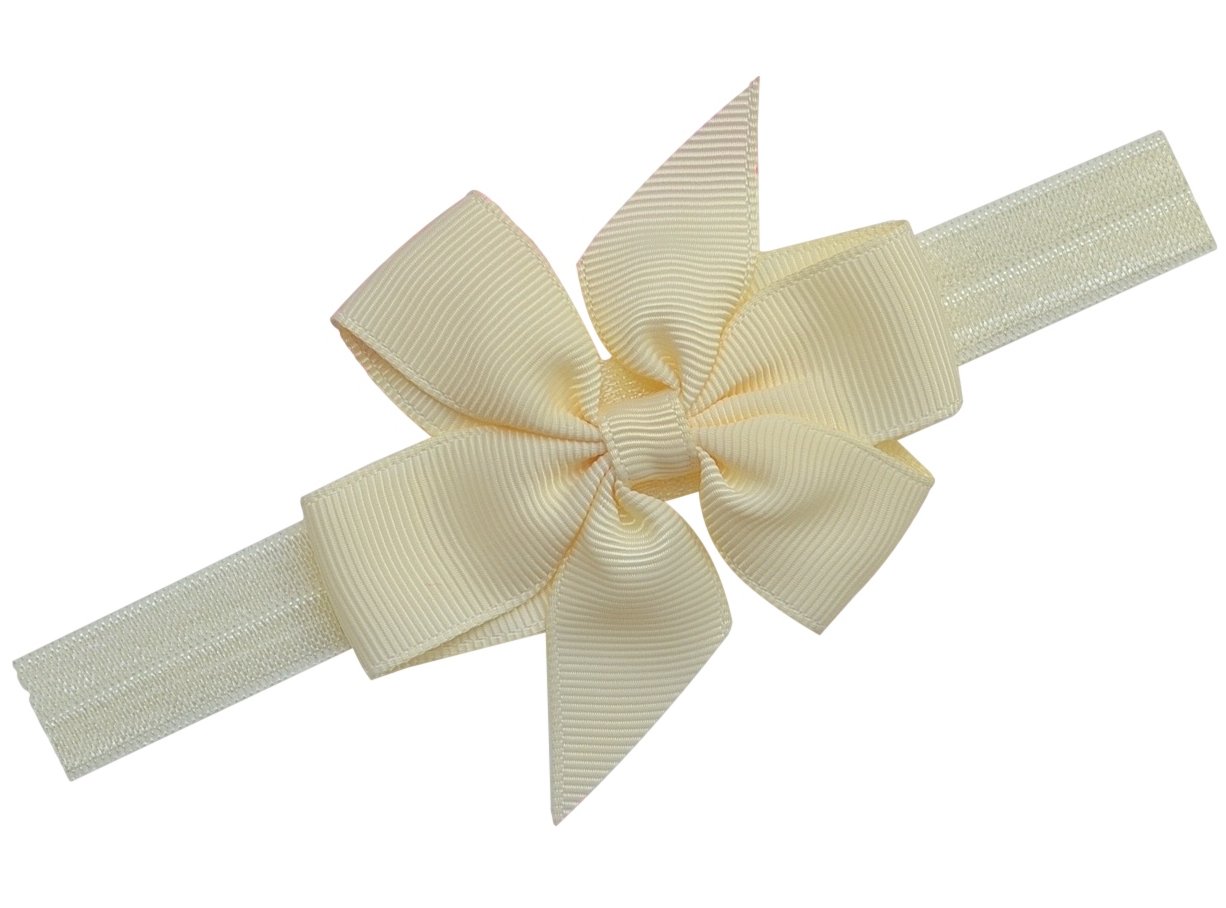 Funny Girl Designs Baby Girl Simple Bow Elastic Headband for Newborns & Toddlers - Soft Stretchy Headbands for Infants, Cute Hair Accessories for Baby Girls - Perfect for Photos, Parties & Everyday Outfits