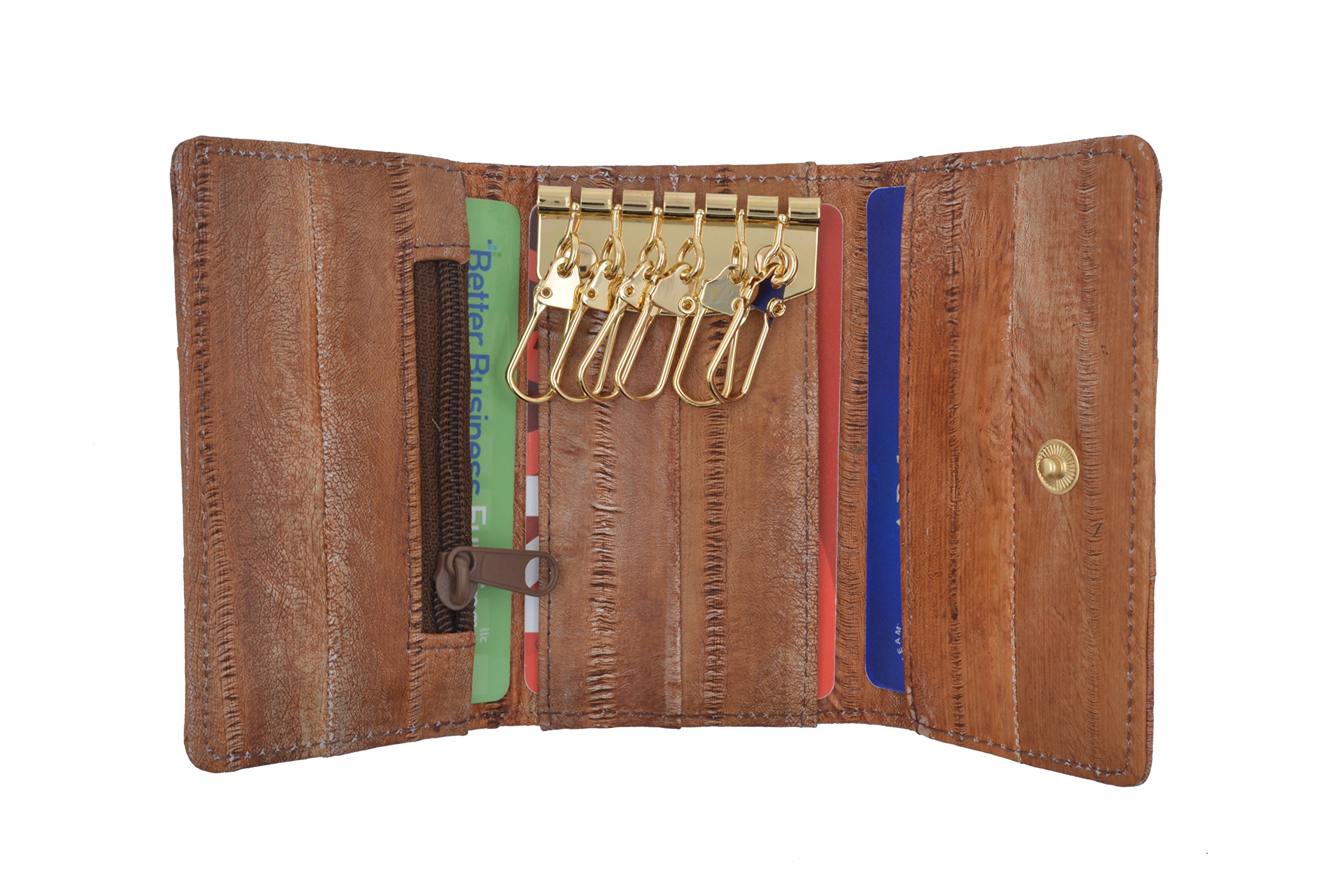 Premium MARSHAL Eel Skin Leather Key Holder Wallet - Slim Soft Key Organizer for Men & Women - Perfect for Home, Office, Travel & Everyday Carry