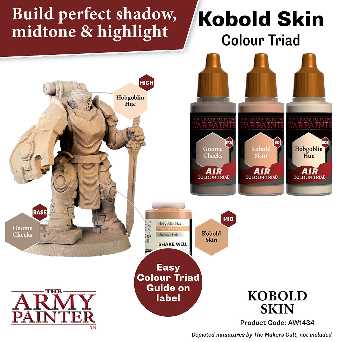 Warpaints Air: Kobold Skin - Fantasy Miniature Paint Set for Tabletop RPG & Wargaming - Perfect for D&D, Warhammer, and Miniature Painting Enthusiasts