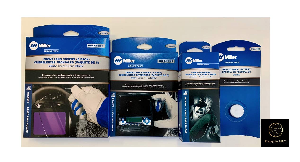 Miller Infinity Series Replacement Lens 271319/271320 with Headband 770249 & 2 Batteries 217043 - Compatible with Infinity Goggles for Skiing, Snowboarding & Winter Sports