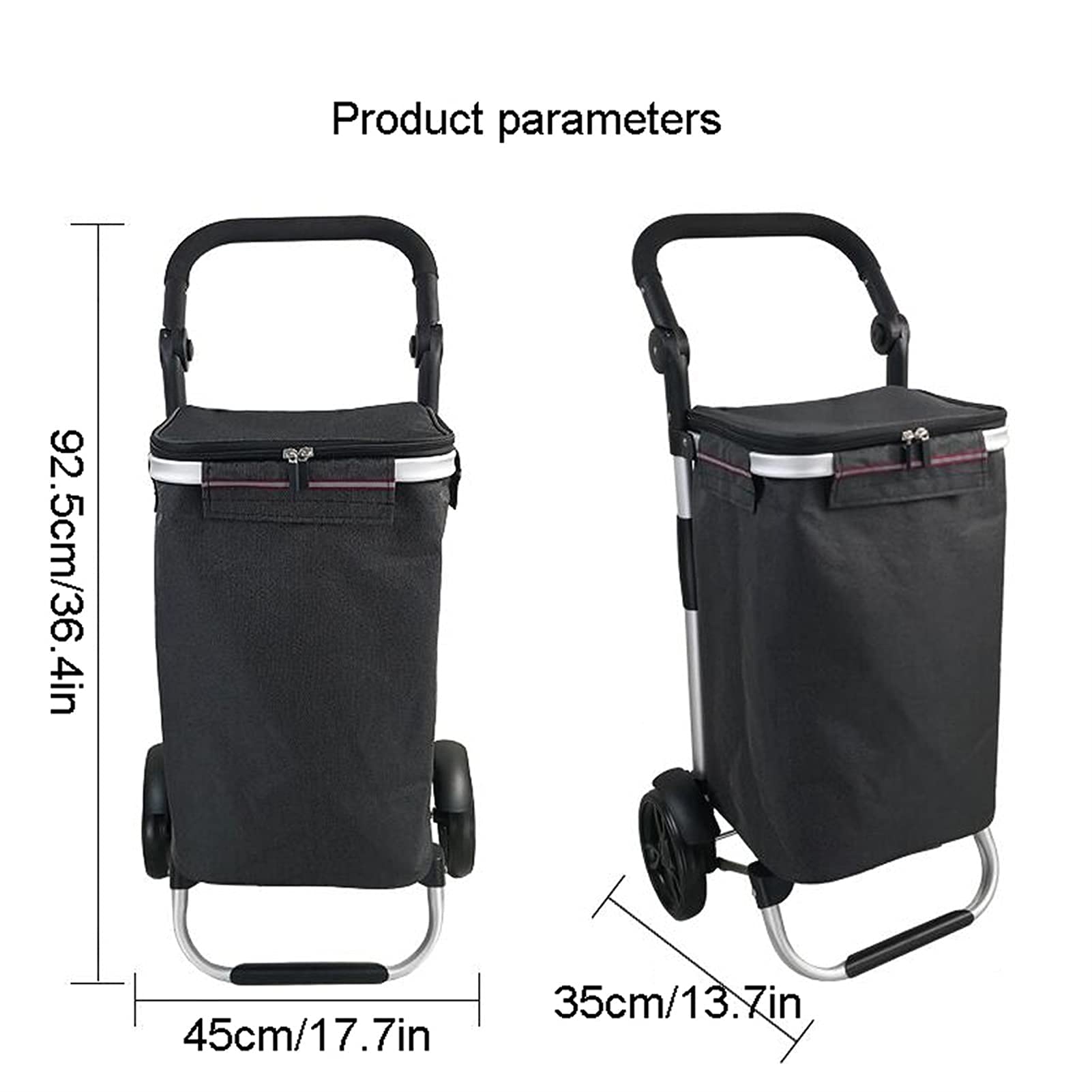 Foldable Collapsible Wagon Cart with 45L Fabric Bag & All-Terrain Wheels - Heavy Duty Utility Grocery Shopping Cart, Stair Climbing Laundry Cart for Supermarket, Beach, Picnic & Outdoor Activities (Graffiti Design)