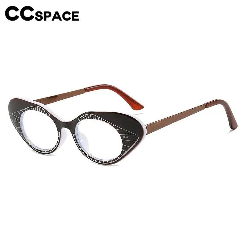 CCspace Women's Full Rim Cat Eye Titanium Eyeglasses Frame - Lightweight & Durable TR90 Material - Fashionable Reading Glasses for Work, Office & Everyday Wear