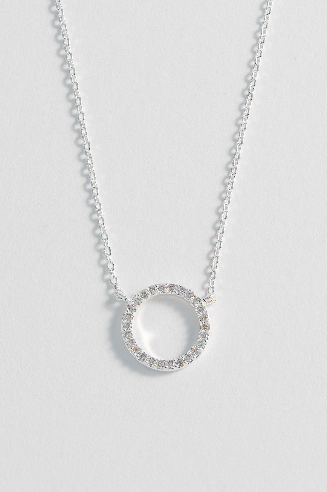 Elegant Circle CZ Necklace for Women - Sparkling Cubic Zirconia Pendant Jewelry - Perfect for Parties, Weddings & Everyday Wear
