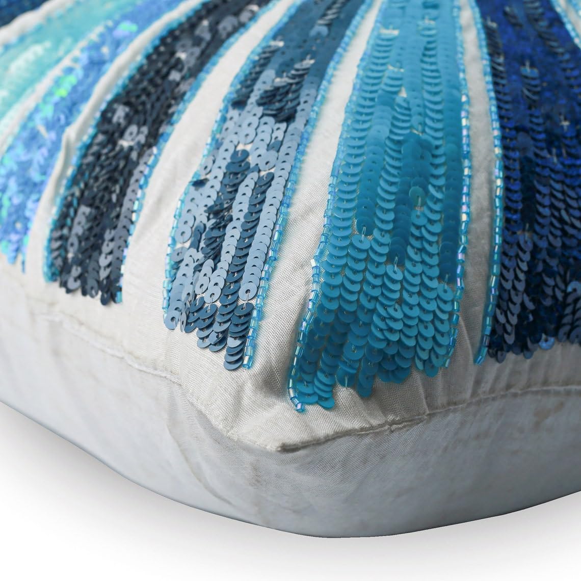 Premium Blue Euro Size Pillow Covers 26x26 inch (65x65 cm) - Silk European Sham with Geometric Art Deco Design - Luxury Bedding for Easter & Home Decor - Perfect for Sofas, Beds, and Guest Rooms