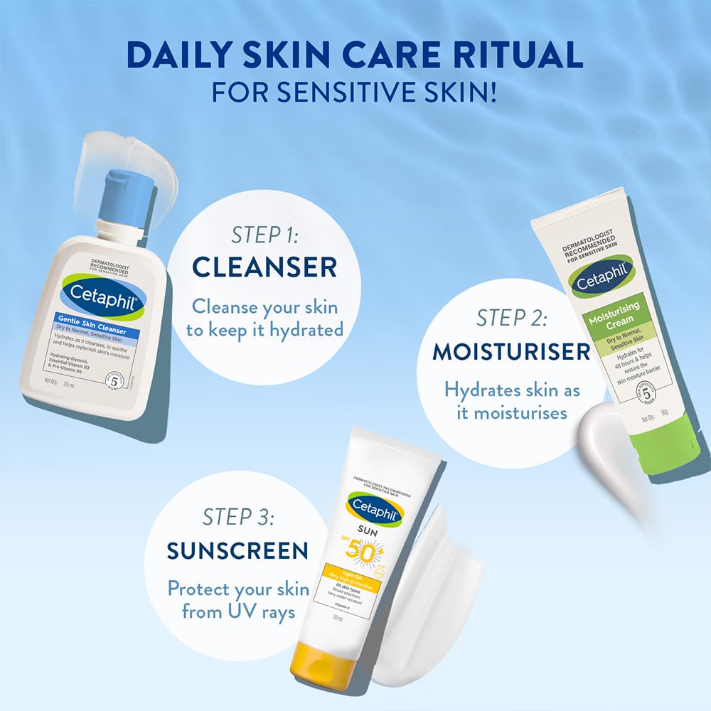 Cetaphil Gentle Skin Hydrating Face Wash Cleanser - Paraben & Sulfate Free with Niacinamide & Vitamin B5 for Dry, Normal & Sensitive Skin - 125ml | Daily Facial Cleanser for Soft, Smooth & Hydrated Skin