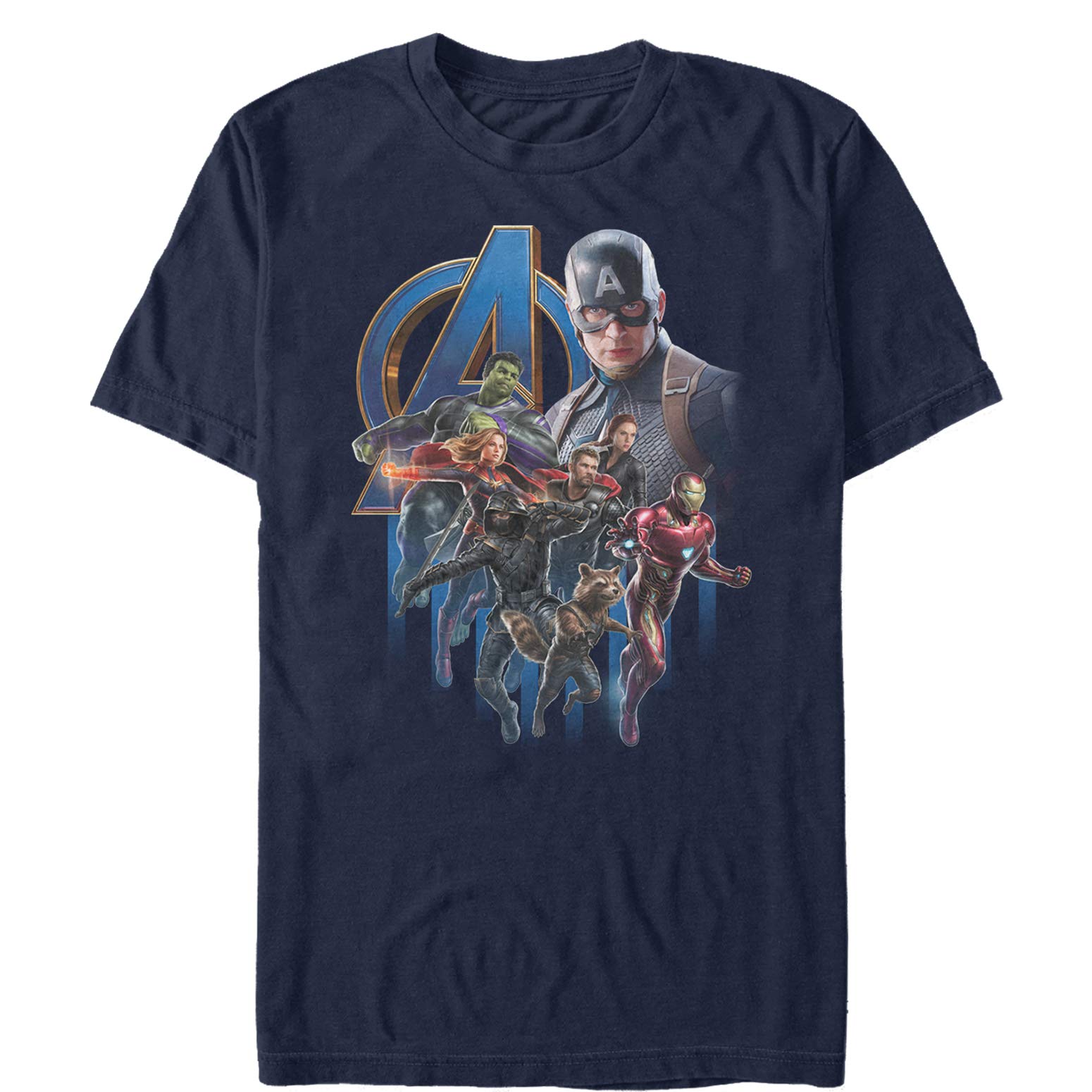 Marvel Men's Avengers: Endgame Captain America Team Graphic T-Shirt - Superhero Cotton Tee for Casual Wear & Cosplay