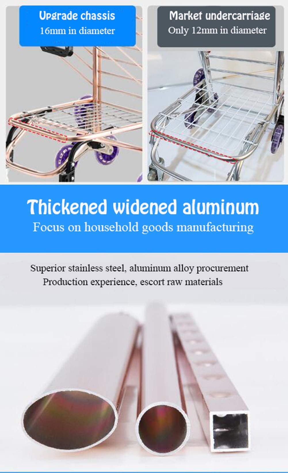ATAAY Lightweight Folding Shopping Cart with Removable Waterproof Canvas Bag - Sturdy Aluminum Stair Climbing Grocery Utility Cart for Food Shopping, Market Trips & Heavy Goods Transport