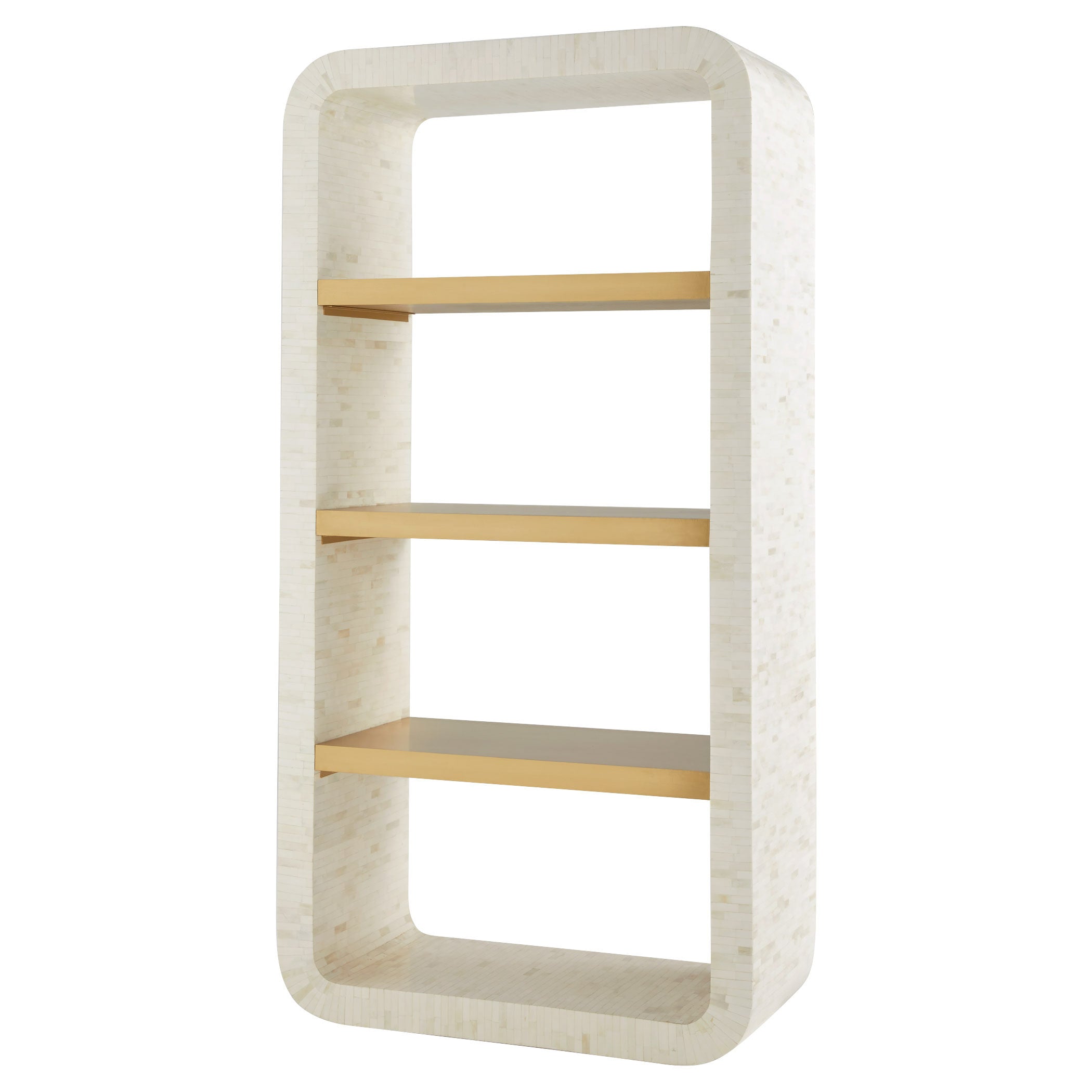 Cyan Design Cascada 12224 5-Tier Etagere Shelf - Natural Bone & Brass Finish | Designed by Seth Vaughn | Perfect for Living Room, Bedroom, or Office Decor